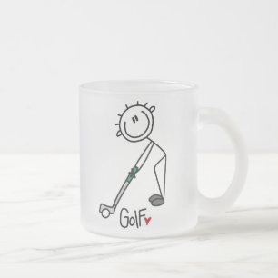 Eenvoudige Stick Figure Golfer Matglas Koffiemok