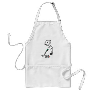 Eenvoudige Stick Figure Golfer Standaard Schort