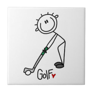 Eenvoudige Stick Figure Golfer Tegeltje