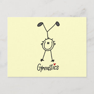 Eenvoudige Stick Figure Gymnast Briefkaart