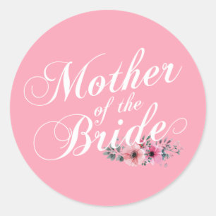 Eenvoudige sticker voor moeder van de bruid op de