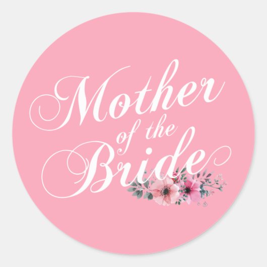Eenvoudige sticker voor moeder van de bruid op de (Voorkant)