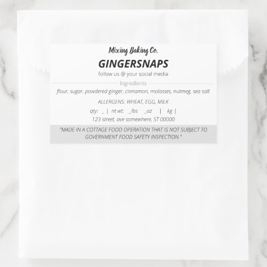 Eenvoudige Stickers waswet (Tas)