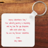 Eenvoudige Stickman Figuur, nuchterheid Valentijns Sleutelhanger (Achterkant)