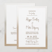 Eenvoudige stijl bruiloft uitnodiging Kaart (Voorkant / Achterkant)