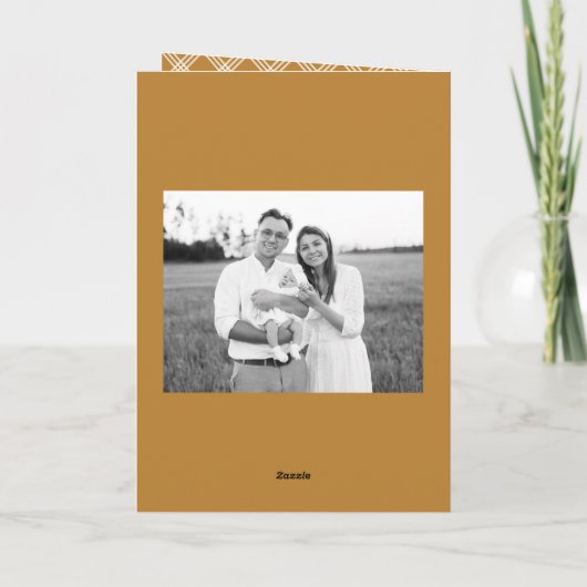 Eenvoudige Stijl Goud Vrolijk Kerstmis 2 Foto Feestdagen Kaart (Achterkant)