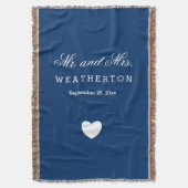 Eenvoudige Stijl Meneer en Mevrouw Trouwnamen Datu Deken (Voorkant Verticaal)