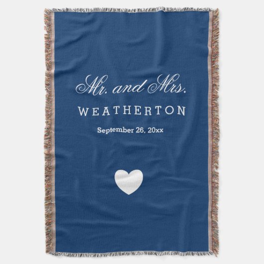 Eenvoudige Stijl Meneer en Mevrouw Trouwnamen Datu Deken (Voorkant Verticaal)