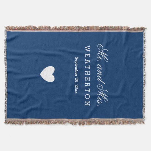 Eenvoudige Stijl Meneer en Mevrouw Trouwnamen Datu Deken (Voorkant)