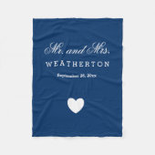 Eenvoudige Stijl Meneer en Mevrouw Trouwnamen Datu Fleece Deken (Voorkant)