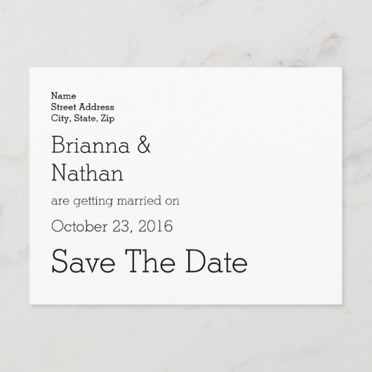 Eenvoudige stijl Mr en Mrs Wedding Names Date B07 Aankondigingskaart (Achterkant)