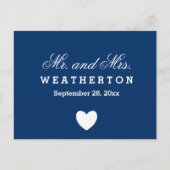 Eenvoudige stijl Mr en Mrs Wedding Names Date B07 Aankondigingskaart (Voorkant)