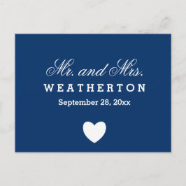 Eenvoudige stijl Mr en Mrs Wedding Names Date B07 Aankondigingskaart