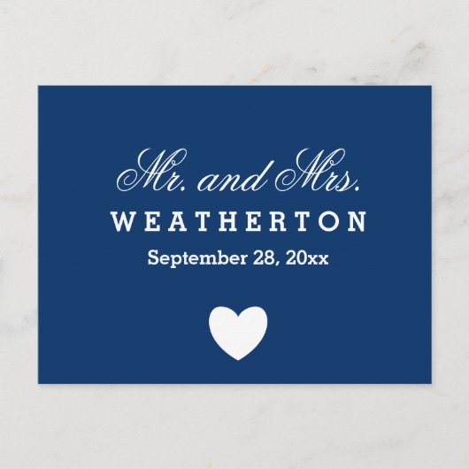 Eenvoudige stijl Mr en Mrs Wedding Names Date B07 Aankondigingskaart (Voorkant)