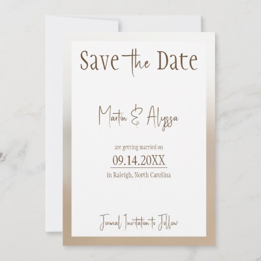 Eenvoudige Stijl Platte Save The Date Kaart (Achterkant)