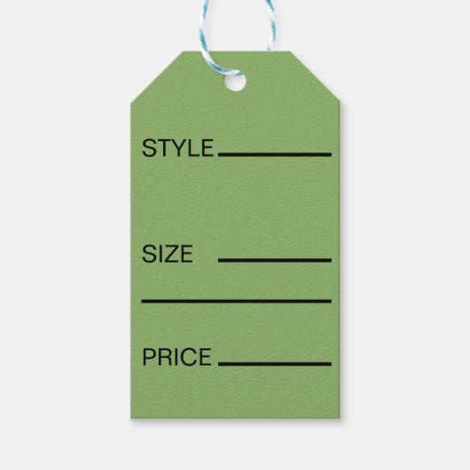 Eenvoudige stijl prijs maat cadeaulabel (Voorkant)