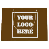 EENVOUDIGE STIJLVOLE AANGEPASTE LOGO MODERNE BRUIN GROOT CADEAUZAKJE (Voorkant)
