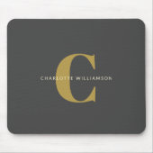 Eenvoudige stijlvolle afbeelding in zwart goud muismat (Voorkant)