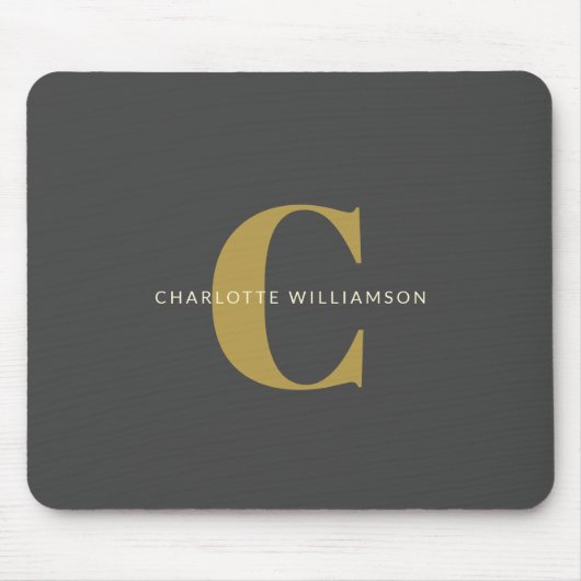 Eenvoudige stijlvolle afbeelding in zwart goud muismat (Voorkant)