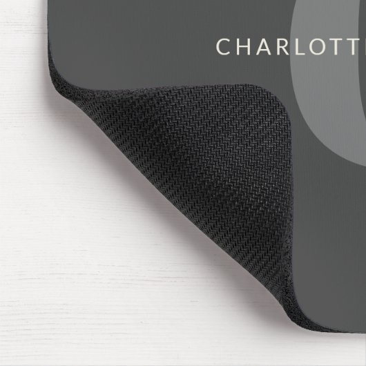 Eenvoudige stijlvolle afbeelding naam zwart en gri muismat (Hoek)