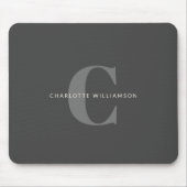 Eenvoudige stijlvolle afbeelding naam zwart en gri muismat (Voorkant)