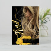 Eenvoudige stijlvolle Afstuderen foto moderne aank Folie Uitnodiging (Staand Voorkant)