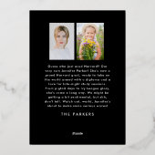 Eenvoudige stijlvolle Afstuderen foto moderne aank Folie Uitnodiging (Achterkant)