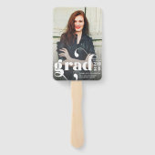 Eenvoudige stijlvolle Afstuderen foto | Zwart Wit Handwaaier (Achterkant)