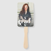 Eenvoudige stijlvolle Afstuderen foto | Zwart Wit Handwaaier (Voorkant)