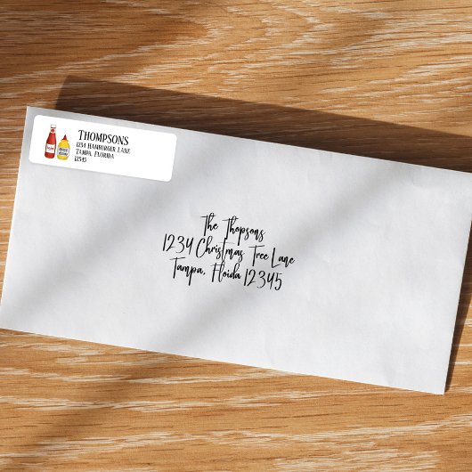 Eenvoudige stijlvolle basis ketchup en mosterd etiket