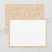 Eenvoudige stijlvolle beige en gouden cirkelvormig notitiekaartje (Voorkant / Achterkant)