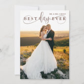 Eenvoudige stijlvolle beste dag ooit 2 foto bedankkaart (Voorkant)