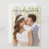 Eenvoudige stijlvolle beste dag ooit foto Hartelij Bedankkaart (Voorkant)