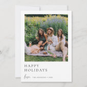 Eenvoudige stijlvolle bewerkbare aangepaste foto feestdagenkaart (Voorkant)