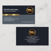 Eenvoudige stijlvolle blauwe lagen Gold Stripe Mod Visitekaartje (Voorkant / Achterkant)