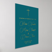 Eenvoudige Stijlvolle Blauwgroen Religieuze Drieli Folie Afdrukken (Laagn)