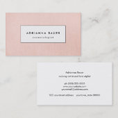 Eenvoudige stijlvolle blush roze faux linnen beaut visitekaartje (Voorkant / Achterkant)