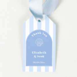 Eenvoudige stijlvolle boog kust bruiloft favor tag cadeaulabel