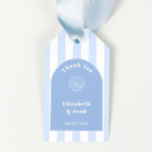 Eenvoudige stijlvolle boog kust bruiloft favor tag cadeaulabel
