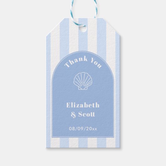 Eenvoudige Stijlvolle Boog Kust Huwelijksgunst Lab Cadeaulabel (Voorkant)