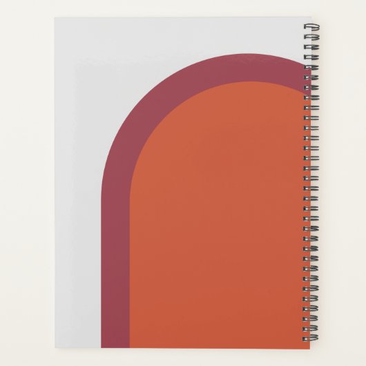 Eenvoudige stijlvolle boog met groot monogram Init Planner (Achterkant)