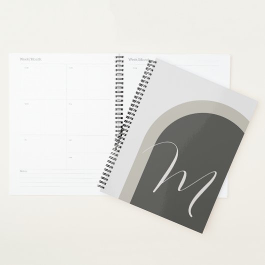 Eenvoudige stijlvolle boog met uw Monogram Initiaa Planner (Display)