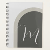 Eenvoudige stijlvolle boog met uw Monogram Initiaa Planner (Voorkant)