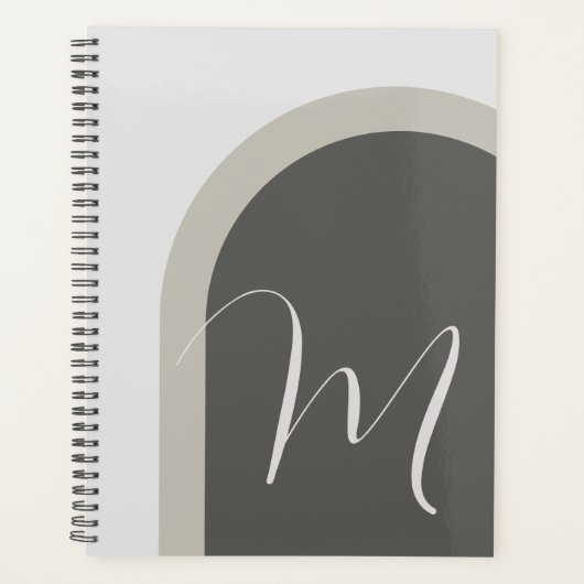 Eenvoudige stijlvolle boog met uw Monogram Initiaa Planner (Voorkant)