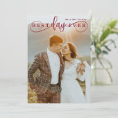 Eenvoudige stijlvolle Bourgogne Beste Dag Ooit 2 F Bedankkaart (Staand voorkant)