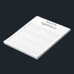 Eenvoudige, stijlvolle checklist met elegant elega notitieblok<br><div class="desc">Aangepast, gepersonaliseerd, modern, chic, stijlvol, trendy, gelinkt, mooi elegant script / typografie, kleine vierkantschecklist / To Do list, home kantoor business, 40 eenvoudig afgebroken pagina's notitieblok. Typ gewoon de naam van het jouw naam, het bedrijf of het bedrijf, om het te personaliseren. U kunt de titel bovenaan ook wijzigen van...</div>