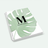 Eenvoudige stijlvolle chic tropische groene palmbl notitieboek