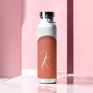 Eenvoudige Stijlvolle Coral Magenta Roze Boog Mono Waterfles