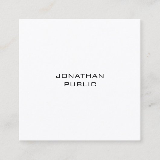 Eenvoudige, stijlvolle design professionele Sjablo Vierkante Visitekaartje (Voorkant)