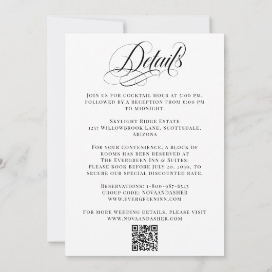 Eenvoudige stijlvolle elegante alles in één QR-cod Kaart (Achterkant)